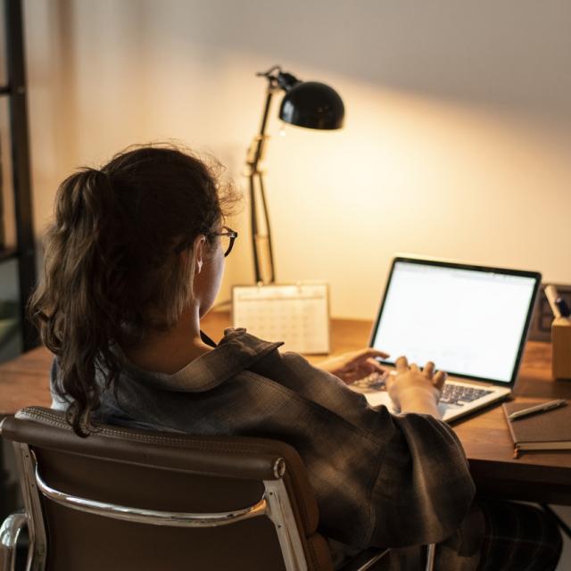 Girl working from laptop