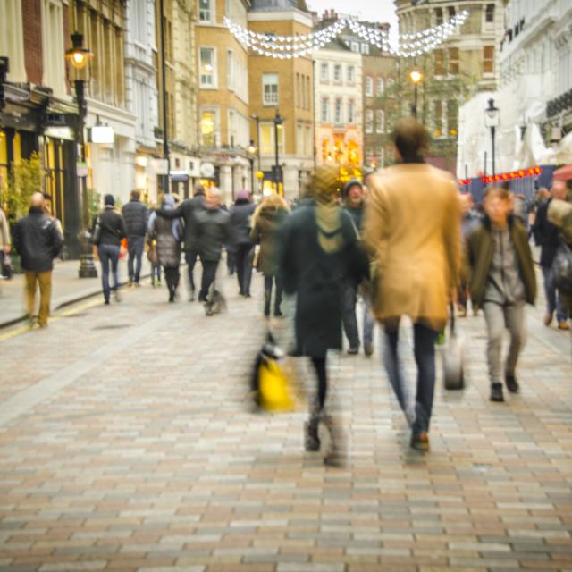 Highstreet in London, blurred image