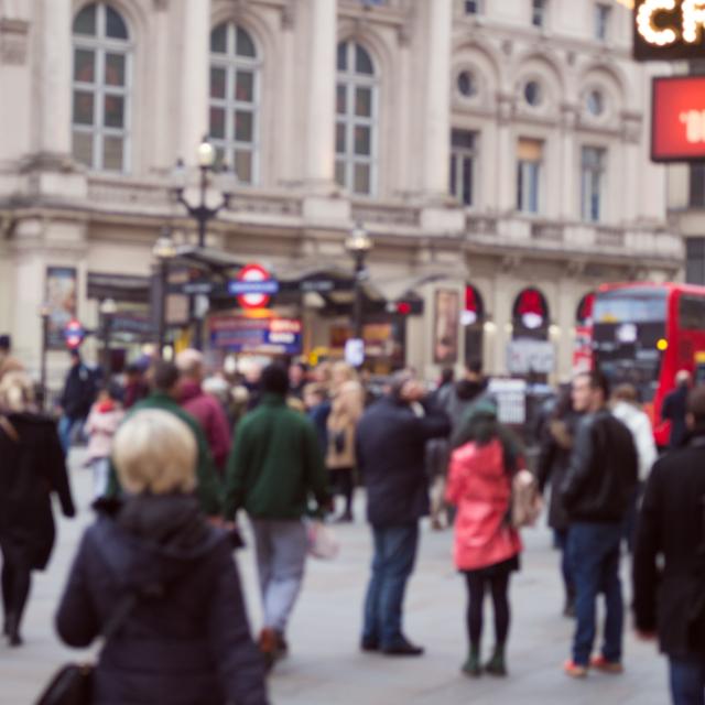 Blurred photo of busy London street