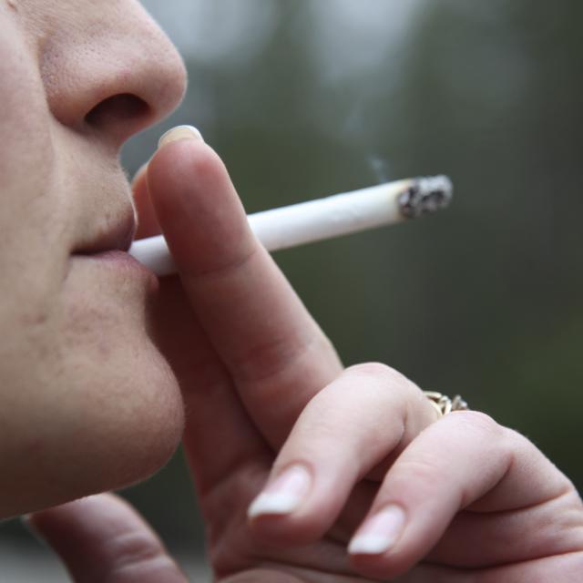 Close up of woman smoking