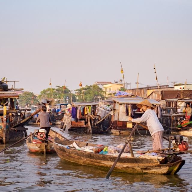 Floating market in Vietnam