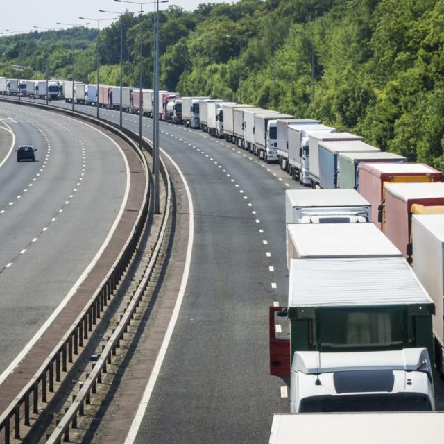 Lorries in queue post-brexit