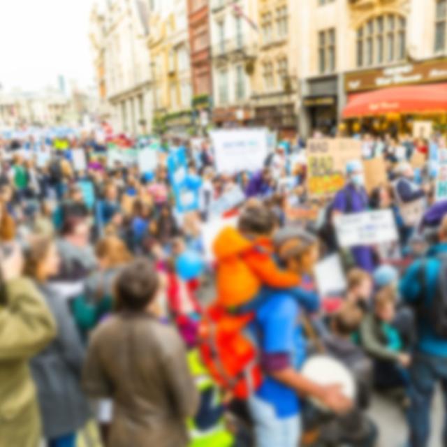 Blurred protest