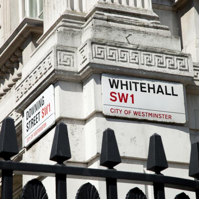 Corner of Whitehall and Downing Street