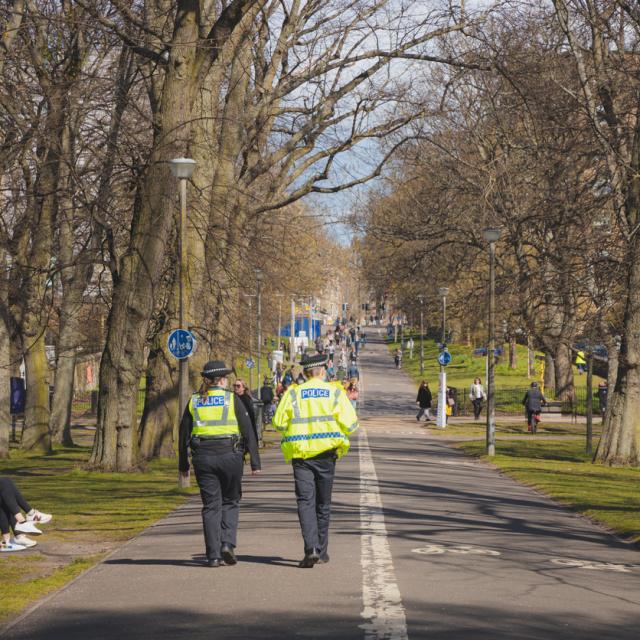 Two police walking in Edinburgh