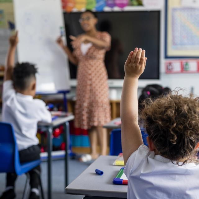 Hands up in the classroom