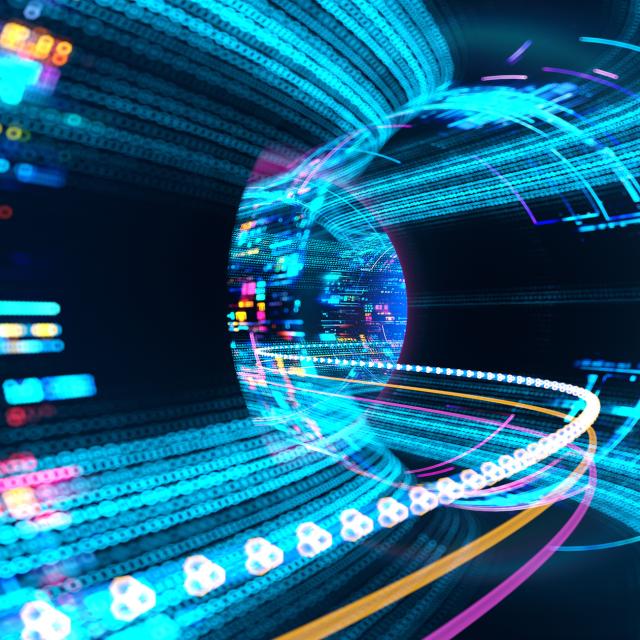 Abstract image to depict AI and digital development concept 