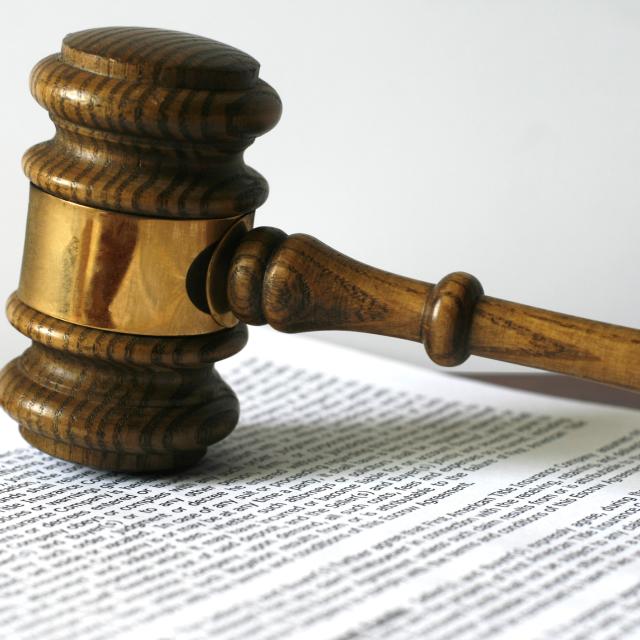 Gavel on legal document