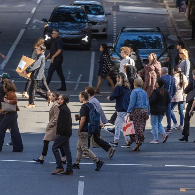 people crossing a road