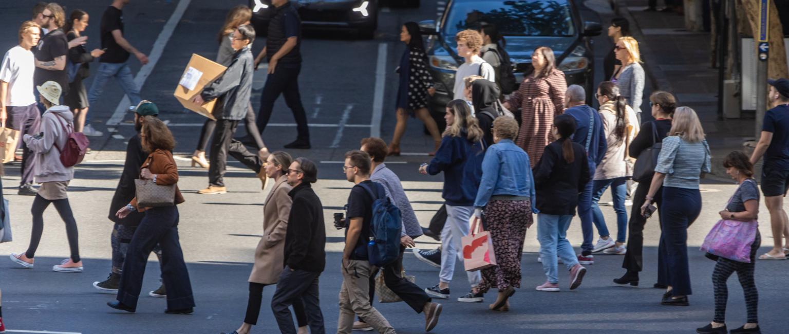people crossing a road