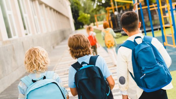 Children leaving school