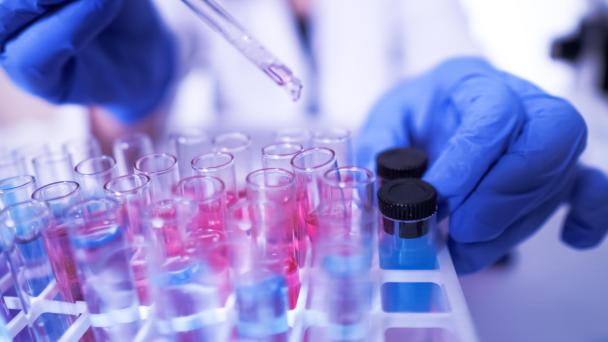 Image of test tubes in a laboratory