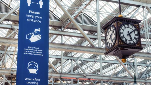 Glasgow train station during pandemic