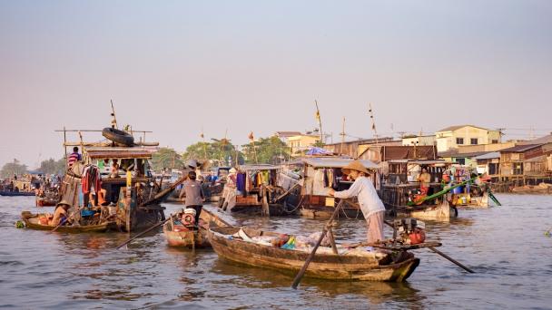 Floating market in Vietnam