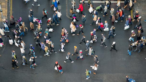 Birds-eye view of street