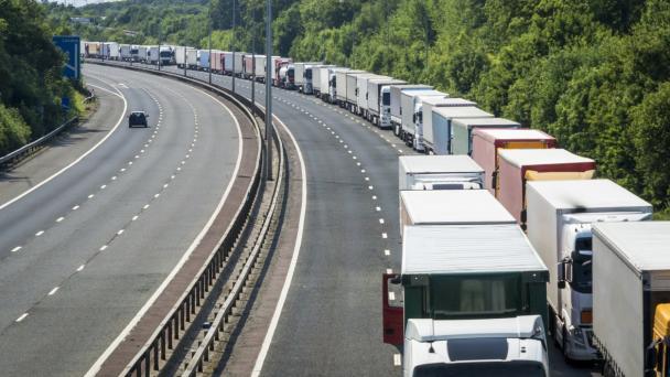 Lorries in queue post-brexit