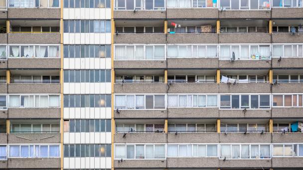 Facade of tower block