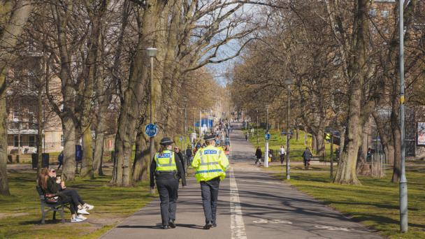 Two police walking in Edinburgh