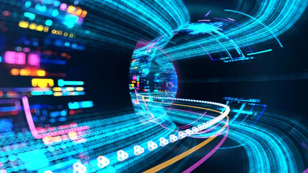 Abstract image to depict AI and digital development concept 