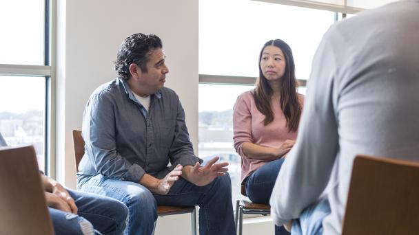 Man talking to group