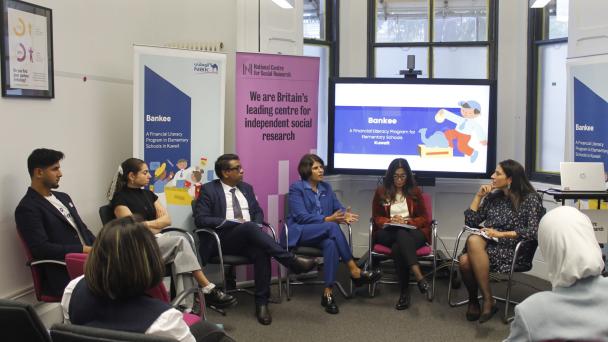 Group of 5-6 people in panel discussion - National Centre for Social Research event 