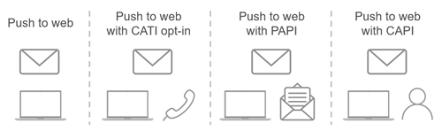 Graphic to depict the different push-to-web survey options