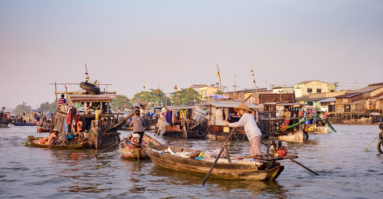 Floating market in Vietnam